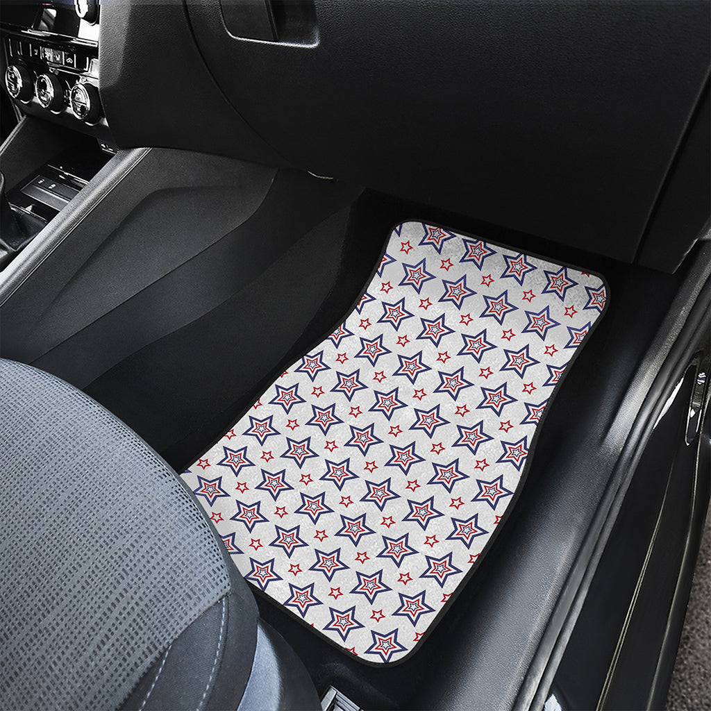4th of July USA Star Pattern Print Front and Back Car Floor Mats