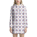 4th of July USA Star Pattern Print Hoodie Dress