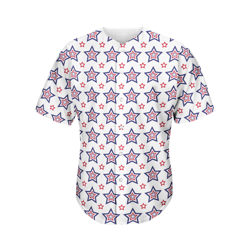 4th of July USA Star Pattern Print Men's Baseball Jersey