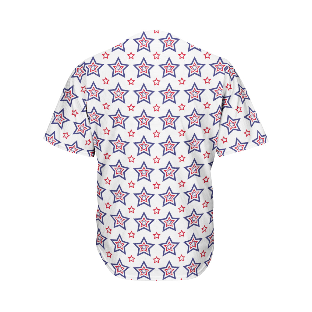 4th of July USA Star Pattern Print Men's Baseball Jersey