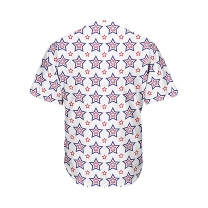 4th of July USA Star Pattern Print Men's Baseball Jersey