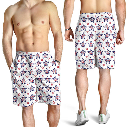 4th of July USA Star Pattern Print Men's Shorts
