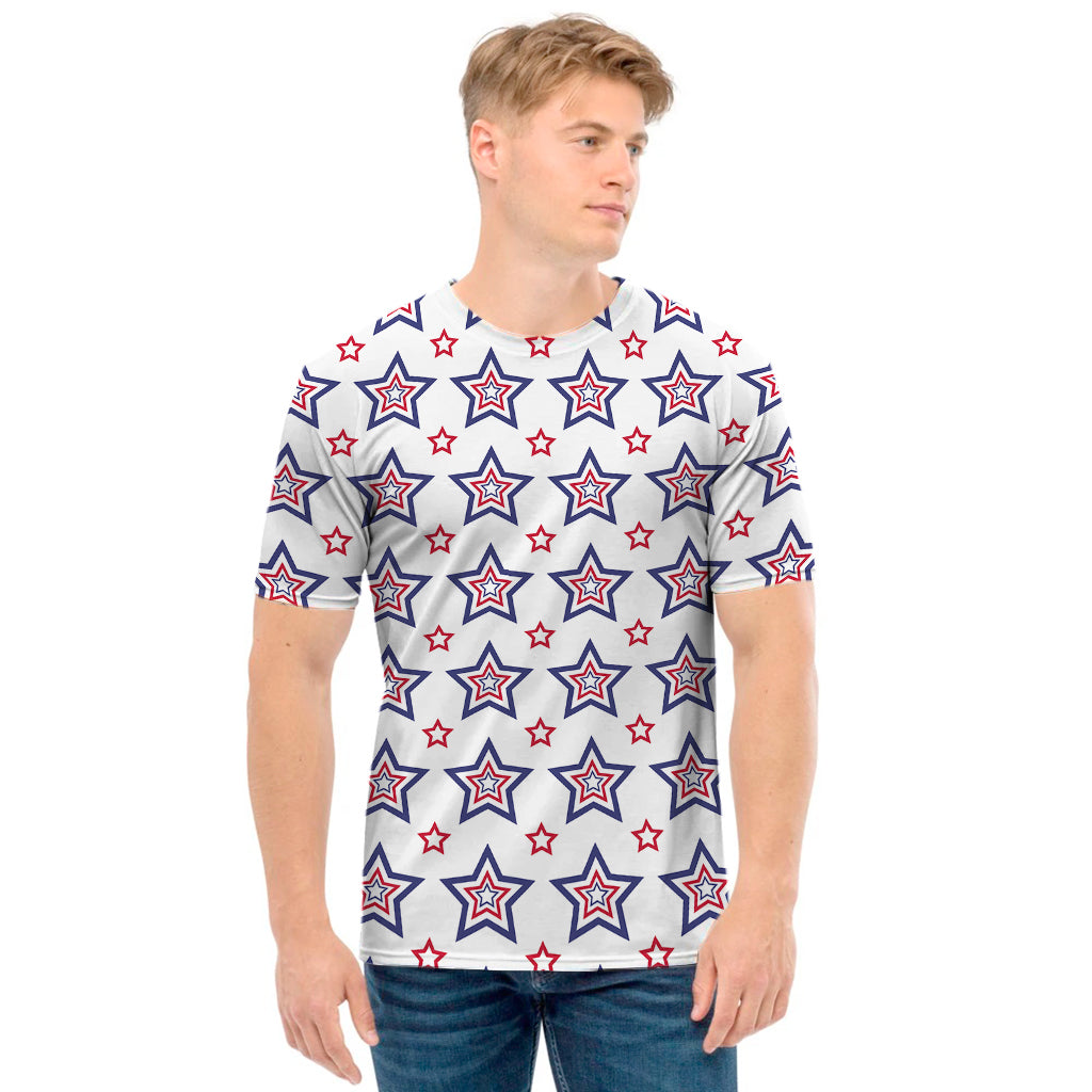 4th of July USA Star Pattern Print Men's T-Shirt