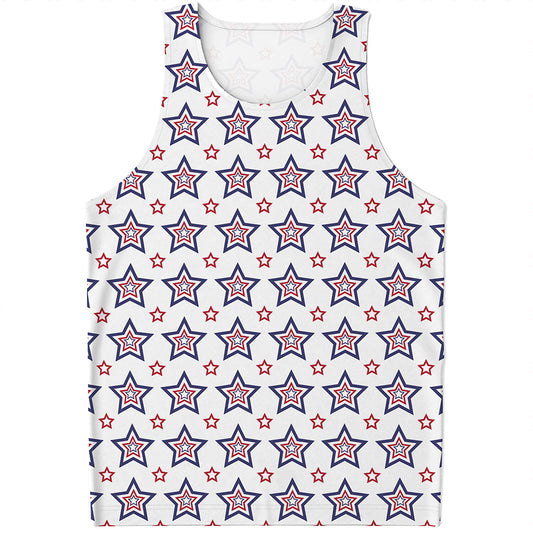 4th of July USA Star Pattern Print Men's Tank Top