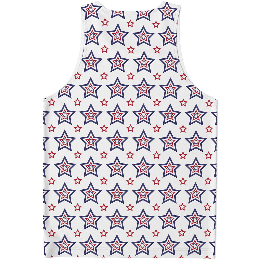 4th of July USA Star Pattern Print Men's Tank Top