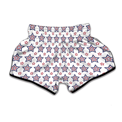 4th of July USA Star Pattern Print Muay Thai Boxing Shorts