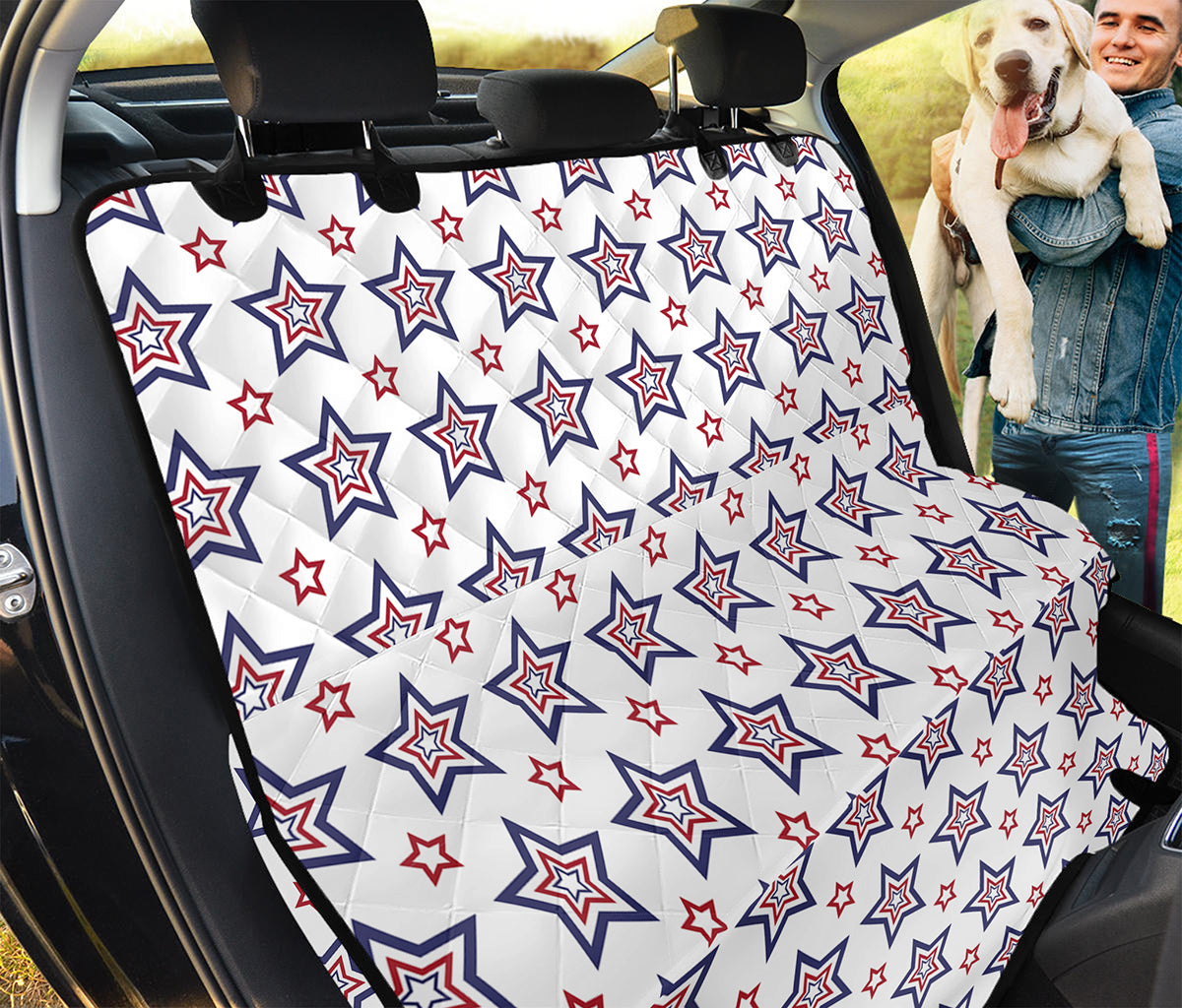 4th of July USA Star Pattern Print Pet Car Back Seat Cover