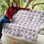 4th of July USA Star Pattern Print Quilt