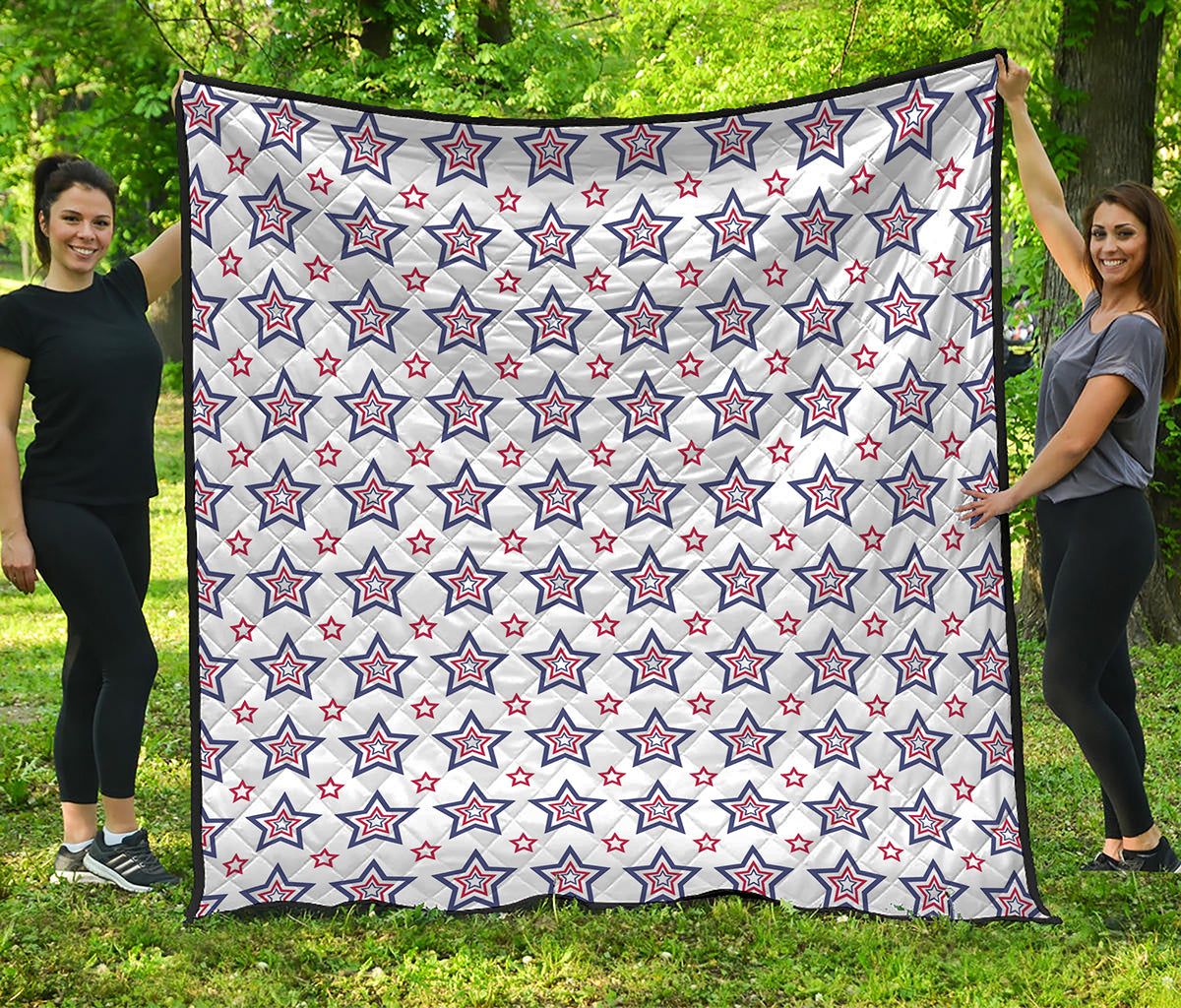 4th of July USA Star Pattern Print Quilt
