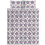 4th of July USA Star Pattern Print Quilt Bed Set