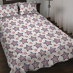 4th of July USA Star Pattern Print Quilt Bed Set