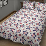 4th of July USA Star Pattern Print Quilt Bed Set