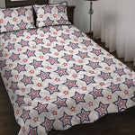 4th of July USA Star Pattern Print Quilt Bed Set