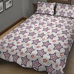 4th of July USA Star Pattern Print Quilt Bed Set