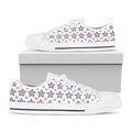 4th of July USA Star Pattern Print White Low Top Sneakers