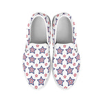 4th of July USA Star Pattern Print White Slip On Shoes