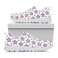 4th of July USA Star Pattern Print White Running Shoes