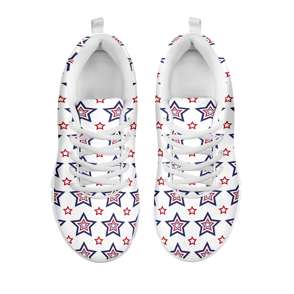 4th of July USA Star Pattern Print White Sneakers
