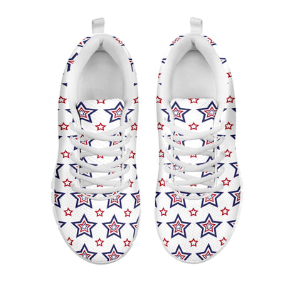 4th of July USA Star Pattern Print White Sneakers