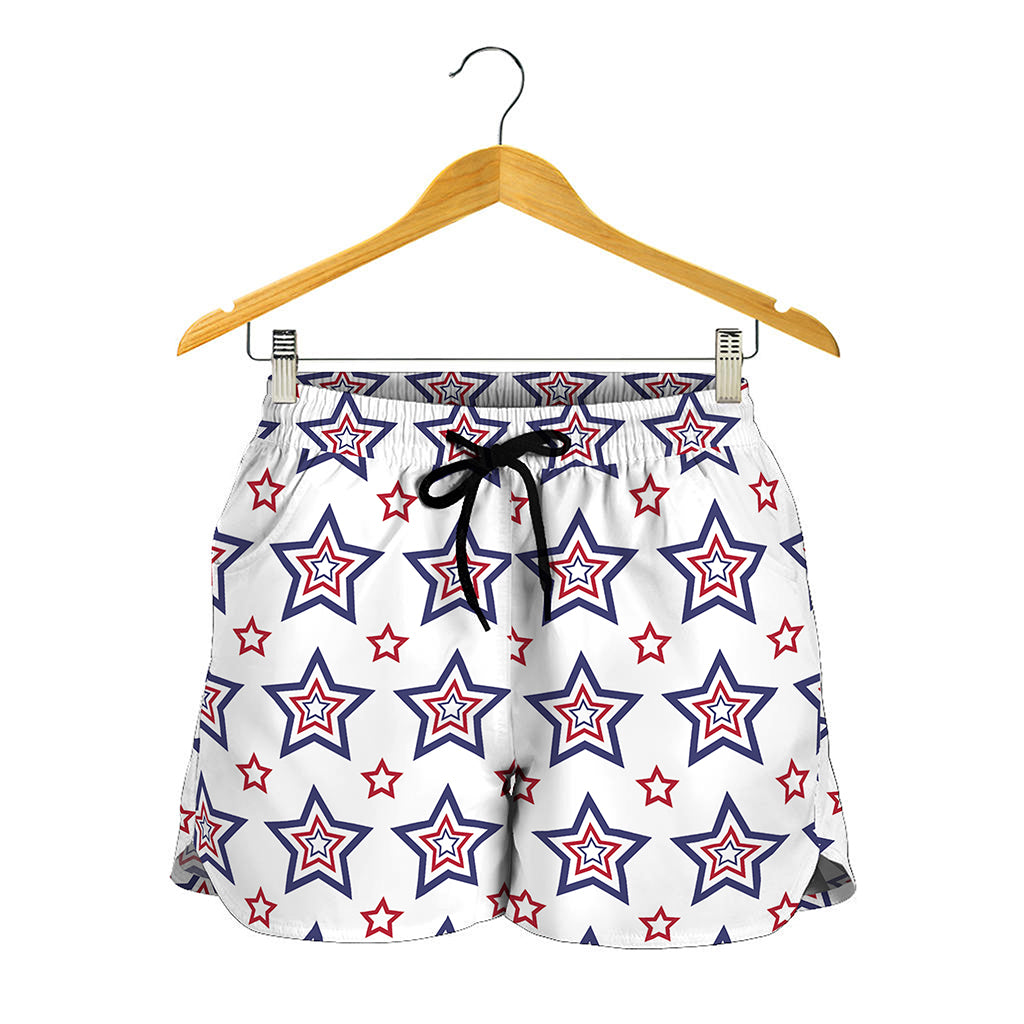 4th of July USA Star Pattern Print Women's Shorts