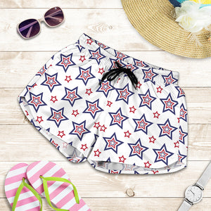 4th of July USA Star Pattern Print Women's Shorts