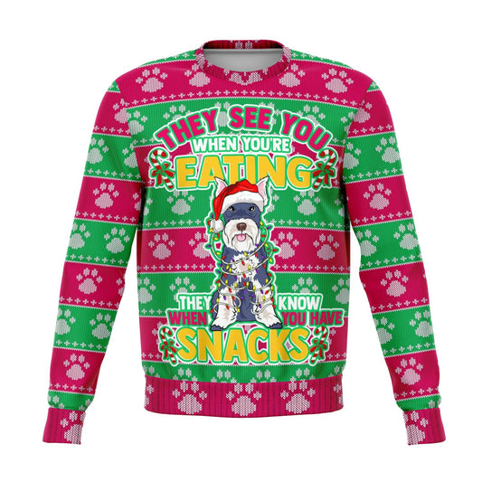 Schnauzer - They Know When You Have Snacks Christmas Sweatshirt