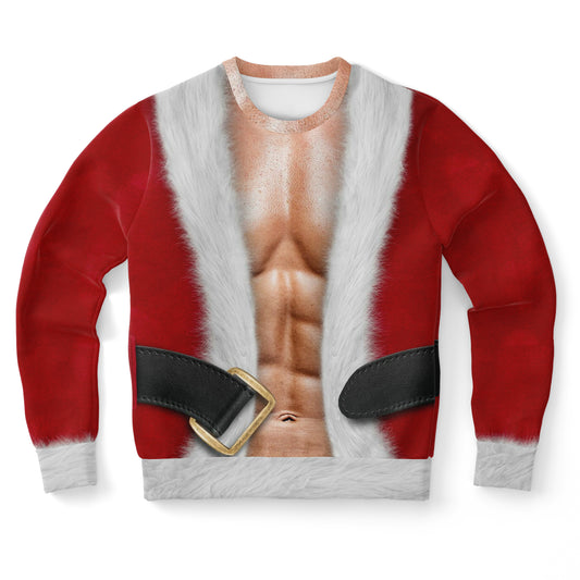 Fit Santa Caucasian Ugly Christmas Sweater