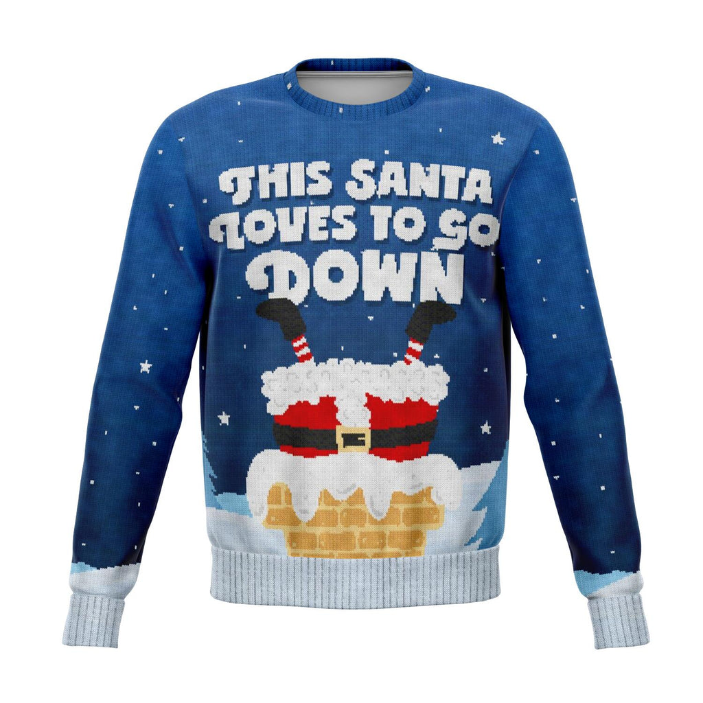 This Santa Loves To Go Down Christmas Crewneck Sweatshirt