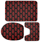 666 Satan Pattern Print 3 Piece Bath Mat Set