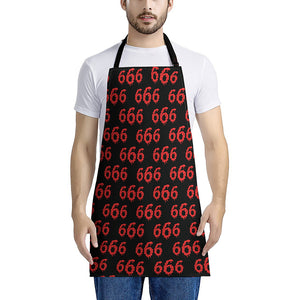 666 Satan Pattern Print Apron