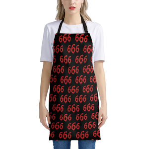 666 Satan Pattern Print Apron