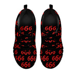 666 Satan Pattern Print Black Sneakers