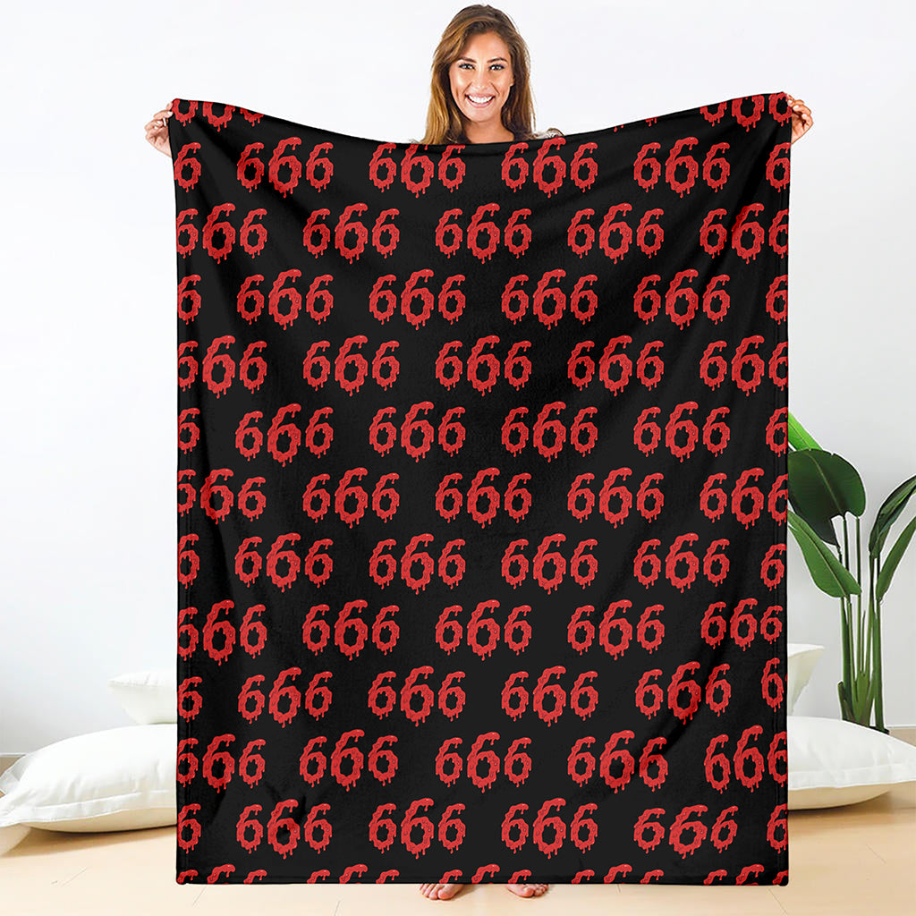 666 Satan Pattern Print Blanket