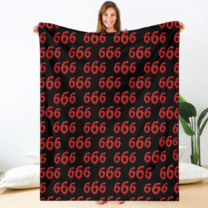 666 Satan Pattern Print Blanket