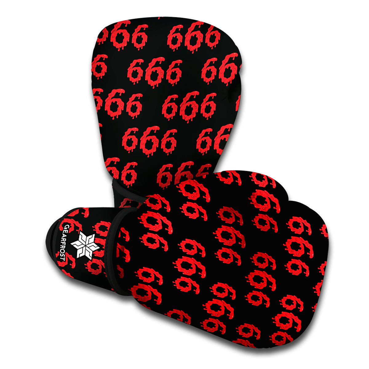 666 Satan Pattern Print Boxing Gloves