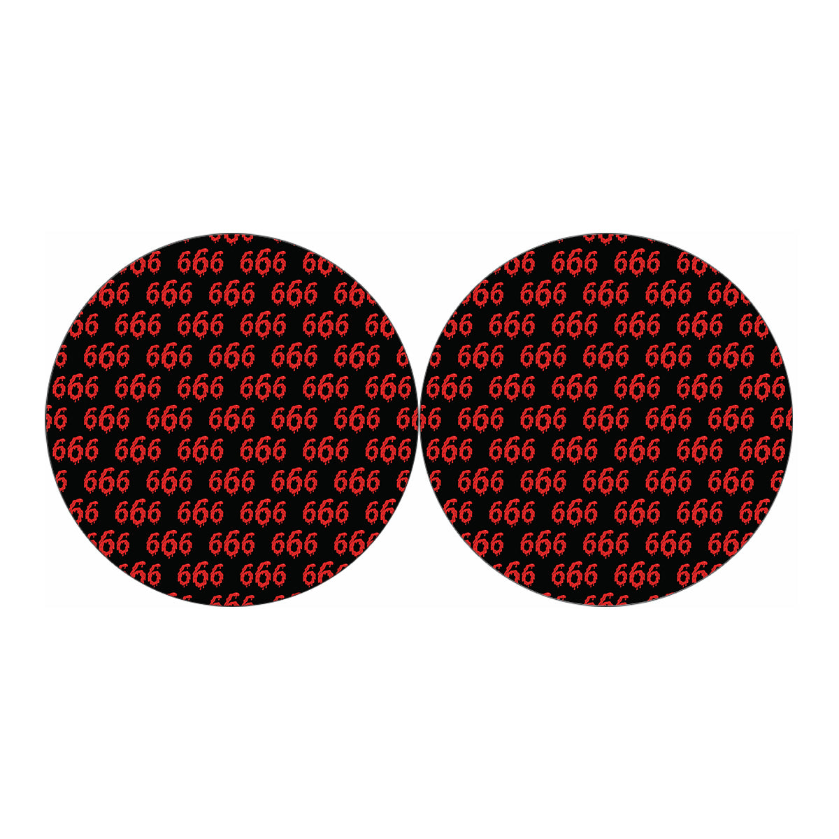 666 Satan Pattern Print Car Coasters