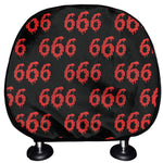 666 Satan Pattern Print Car Headrest Covers