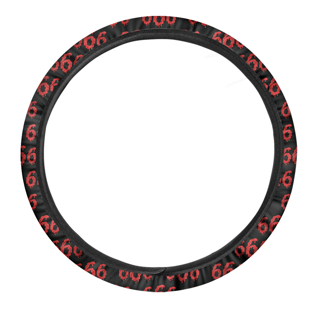 666 Satan Pattern Print Car Steering Wheel Cover