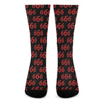 666 Satan Pattern Print Crew Socks