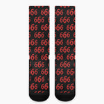 666 Satan Pattern Print Crew Socks