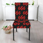 666 Satan Pattern Print Dining Chair Slipcover
