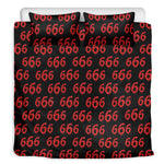 666 Satan Pattern Print Duvet Cover Bedding Set