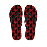 666 Satan Pattern Print Flip Flops