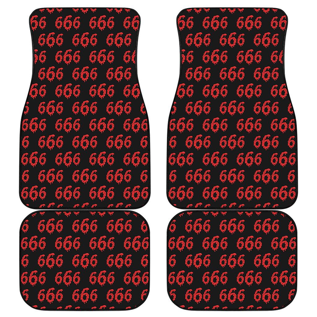 666 Satan Pattern Print Front and Back Car Floor Mats