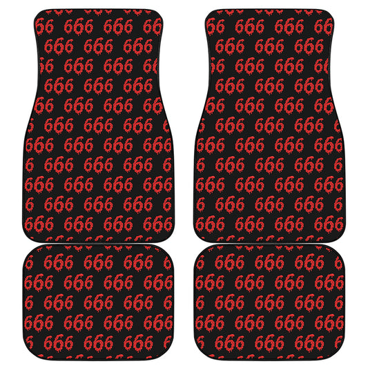 666 Satan Pattern Print Front and Back Car Floor Mats