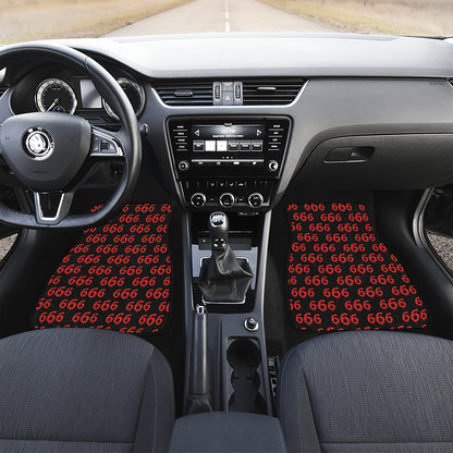 666 Satan Pattern Print Front and Back Car Floor Mats