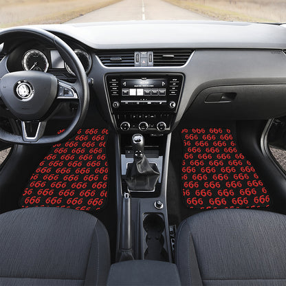 666 Satan Pattern Print Front Car Floor Mats