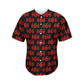 666 Satan Pattern Print Men's Baseball Jersey