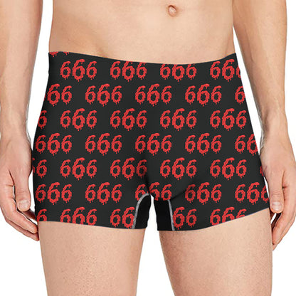 666 Satan Pattern Print Men's Boxer Briefs