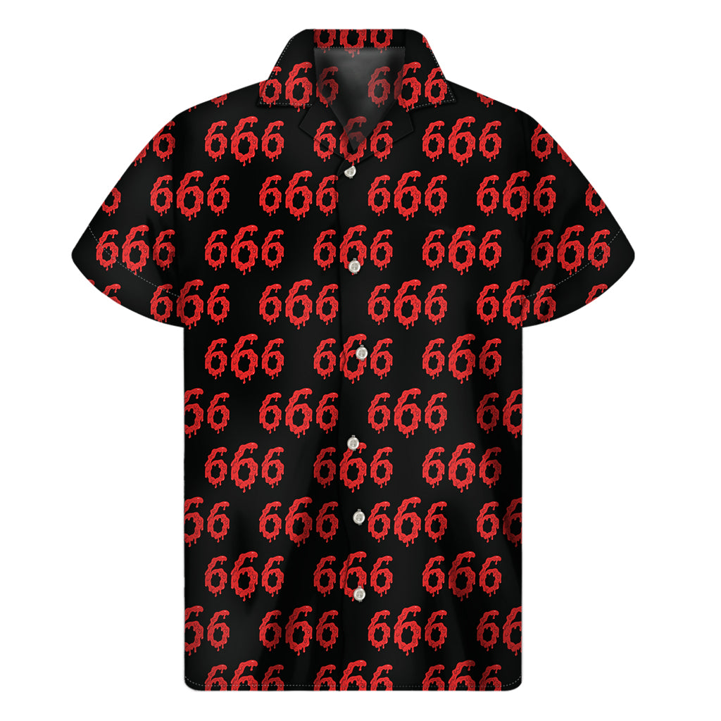 666 Satan Pattern Print Men's Short Sleeve Shirt